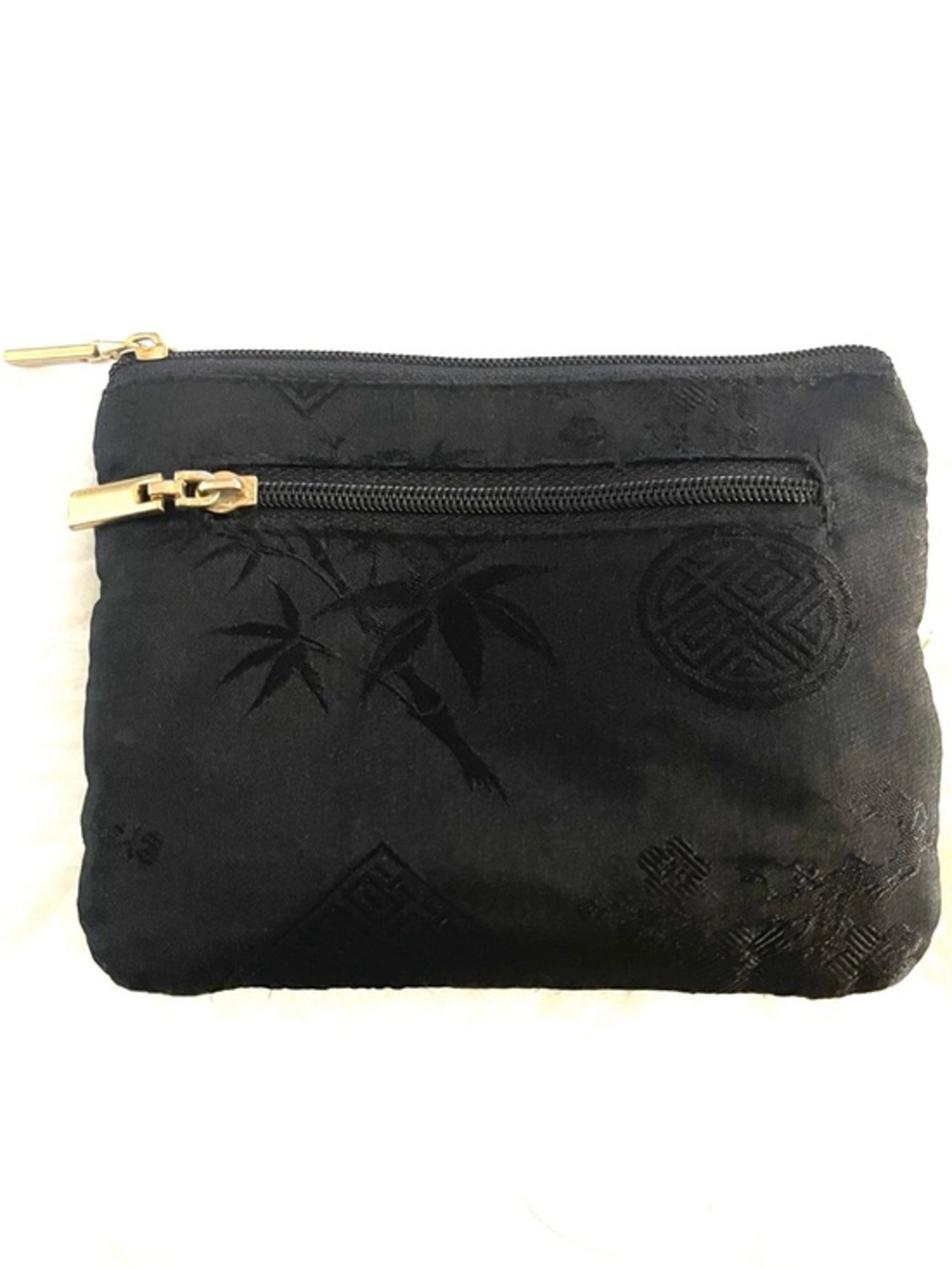 Red Blossom Black Quilted Wallet - Cosmetic Pouch!